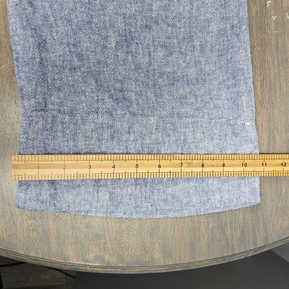Mason & Belle Women L Chambray Linen Rayon Wide Leg Pull On Pants Pockets w/ Tie - Picture 8 of 10